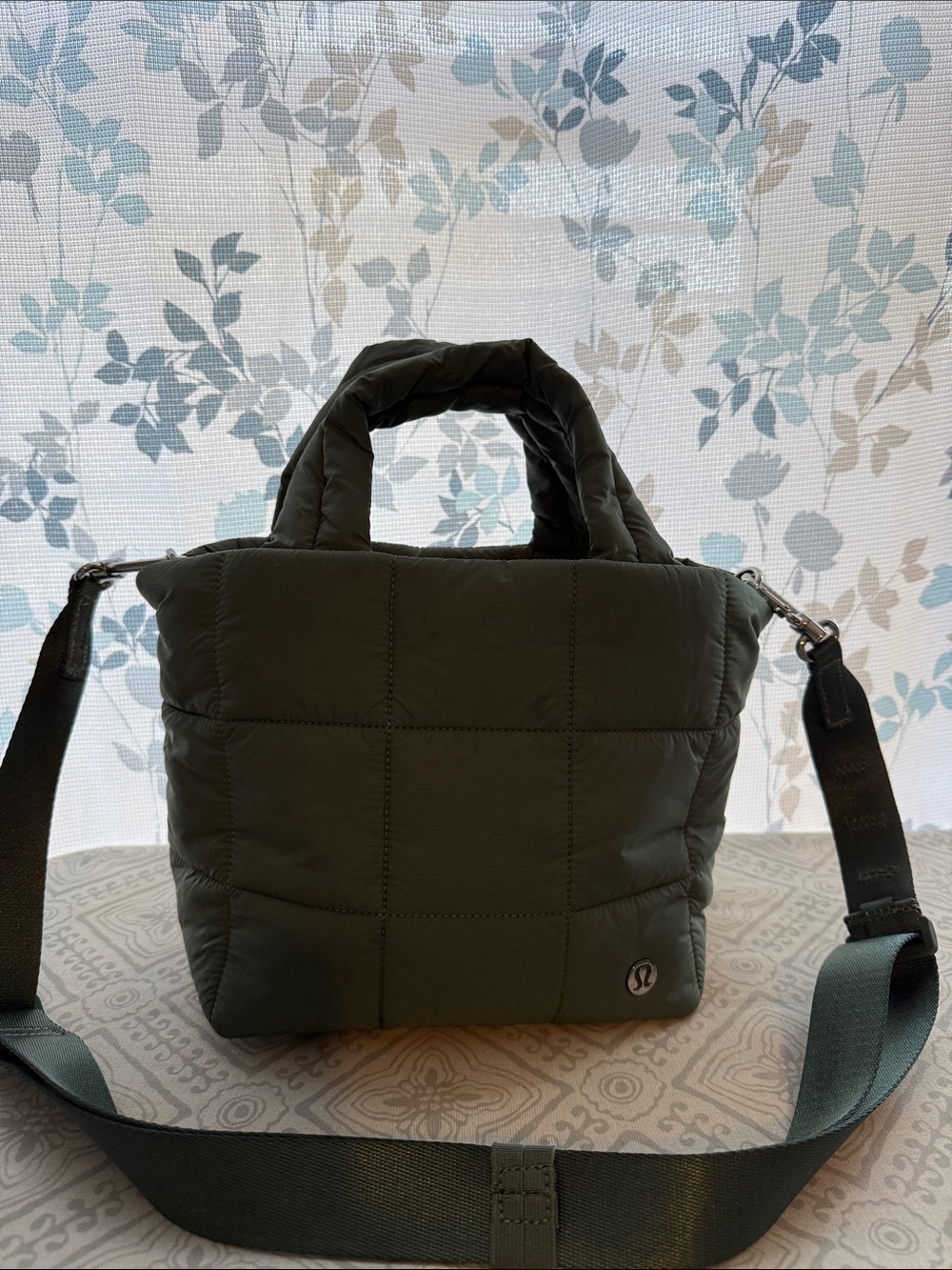 lululemon athletica Quilted Olive Green Crossbody Tote